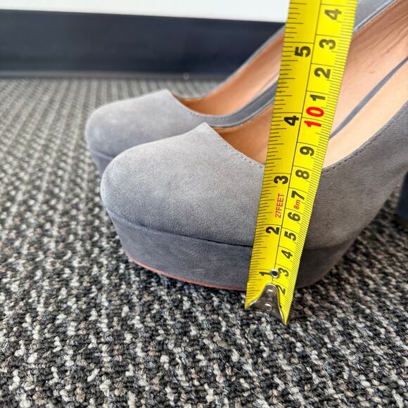 Steve Madden Women's "Betty" Gray Suede Chunky Heels Platform Pumps Size 11 - Picture 10 of 10